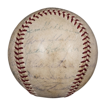 1954 Brooklyn Dodgers Team Signed ONL Giles Baseball With 22 Signatures Including Robinson & Campanella (JSA)